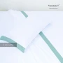 Taie d'oreiller en Percale Extrafine de Coton TC200 avec Bord en contraste